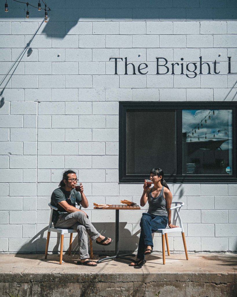 Bright Jenny cafe outdoor backyard seating patio area in Kelowna British Columbia