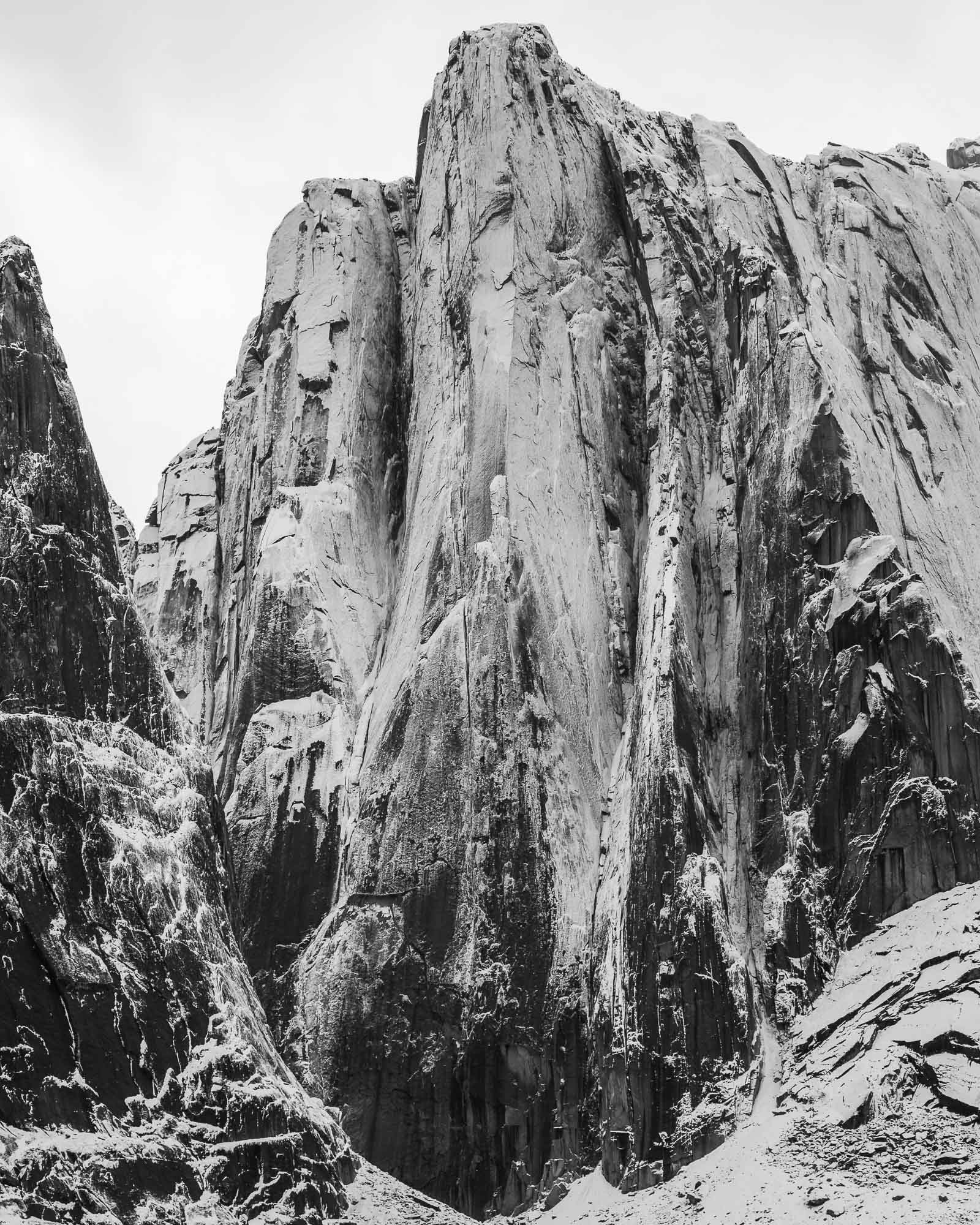 lotus flower tower covered in snow